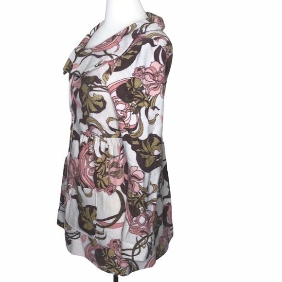 ANTHROPOLOGIE Floral Cardigan Wool Coat SZ S - Picture 4 of 7